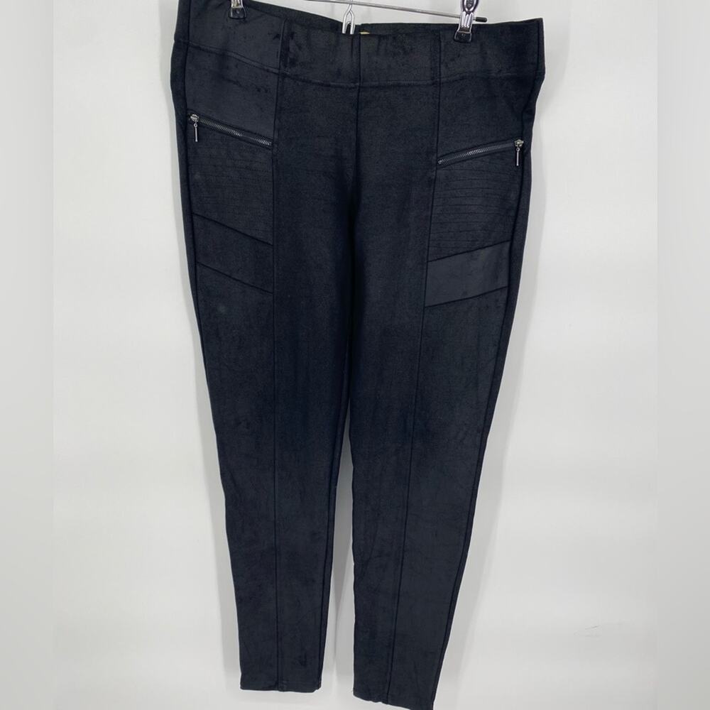 Democracy Moto Pants Faux Leather Motorcycle Black‎ Streetwear Grunge 14
